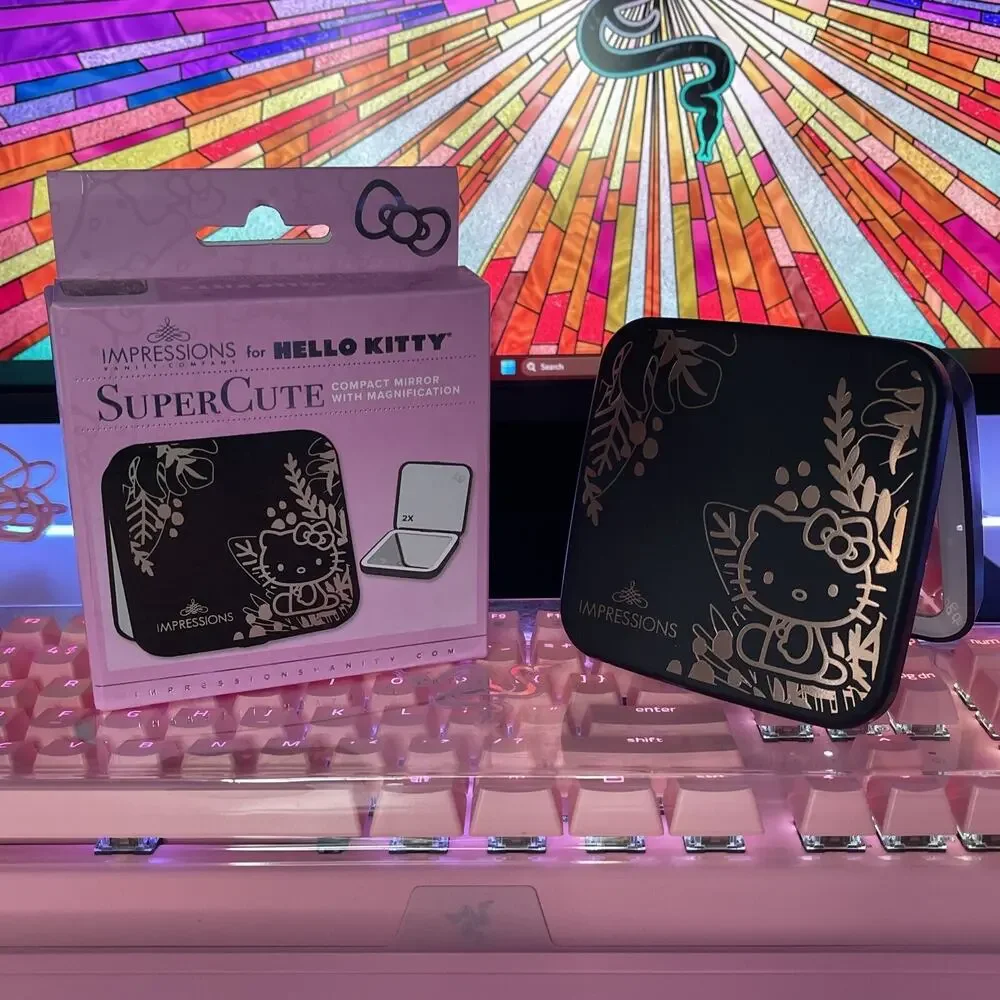 Impressions Vanity Hello Kitty Compact Mirror Black Touch Sensor Dimmer Sanrio